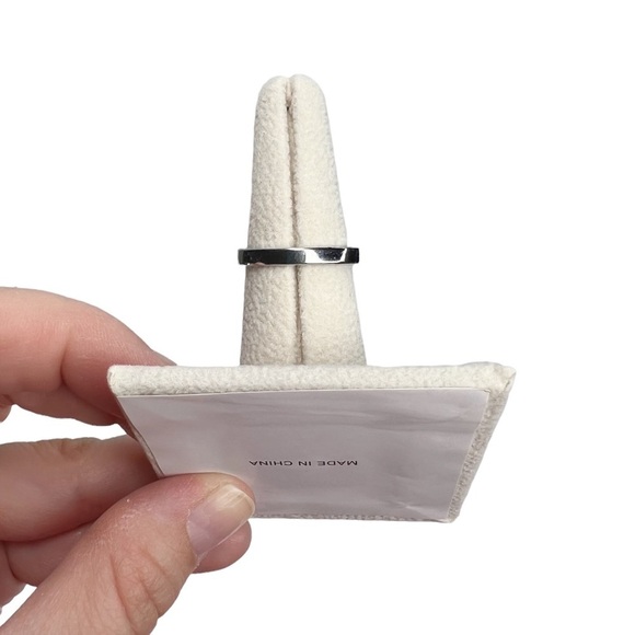 Yellow Princess Cut Rhinestone Silver Tone Ring - Picture 5 of 10